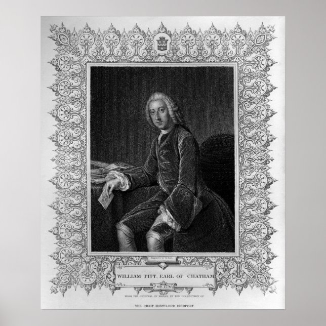 Portrait von William Pitt, 1. Earl of Chatham Poster (Vorne)