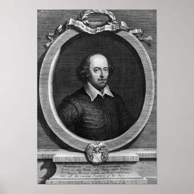 Portrait von William Shakespeare 1719 Poster (Vorne)