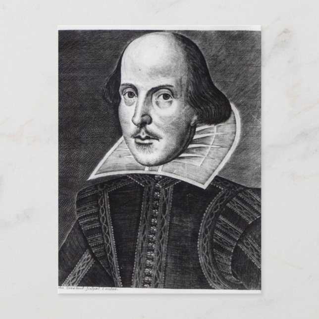 Portrait von William Shakespeare Postkarte (Vorderseite)