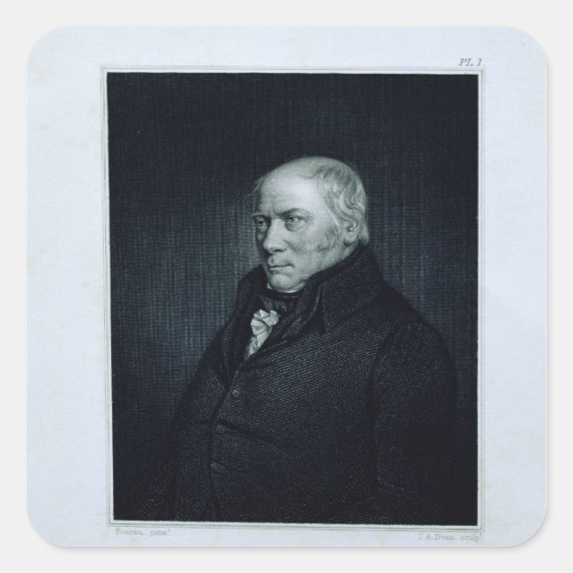 Portrait von William Smith Quadratischer Aufkleber (Vorderseite)