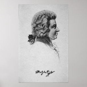 Portrait von Wolfgang Amadeus Mozart Poster