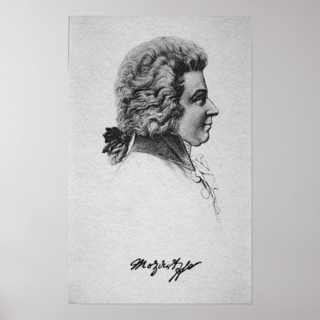 Portrait von Wolfgang Amadeus Mozart Poster (Vorne)
