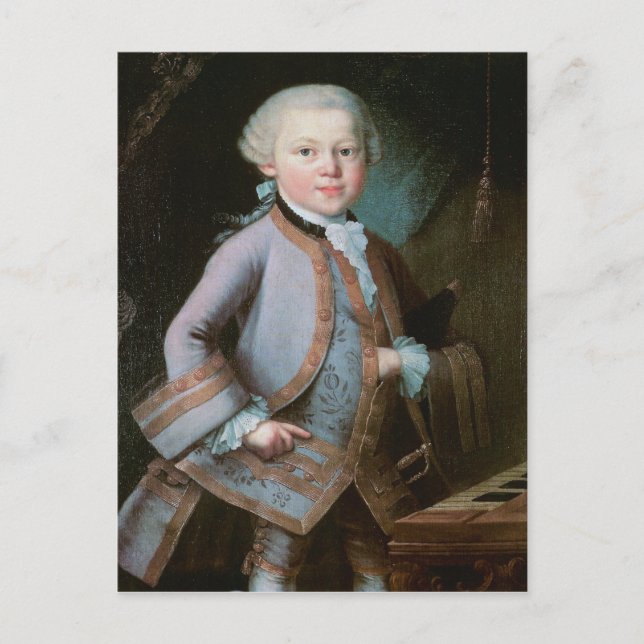 Portrait von Wolfgang Amadeus Mozart Postkarte (Vorderseite)