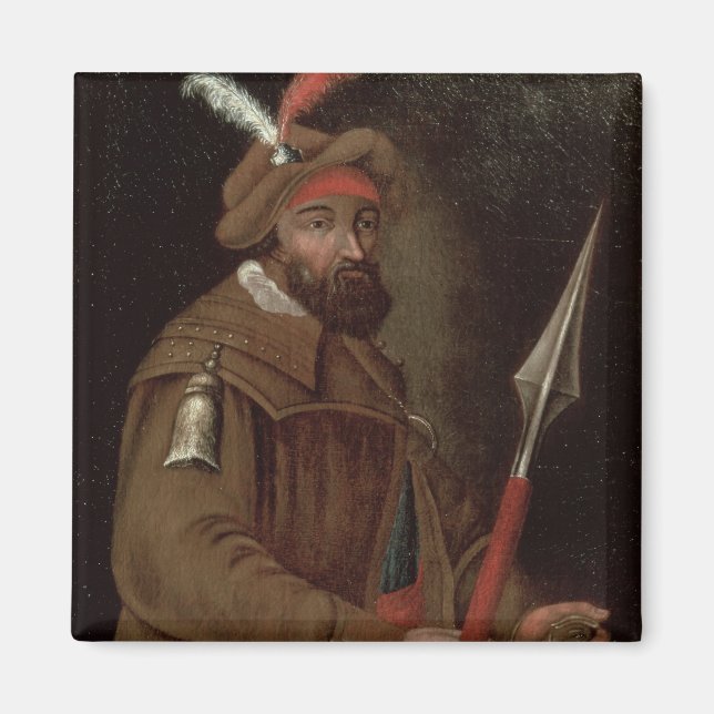 Portrait von Yermak Timofejewitsch, 1700-50 Magnet (Vorne)