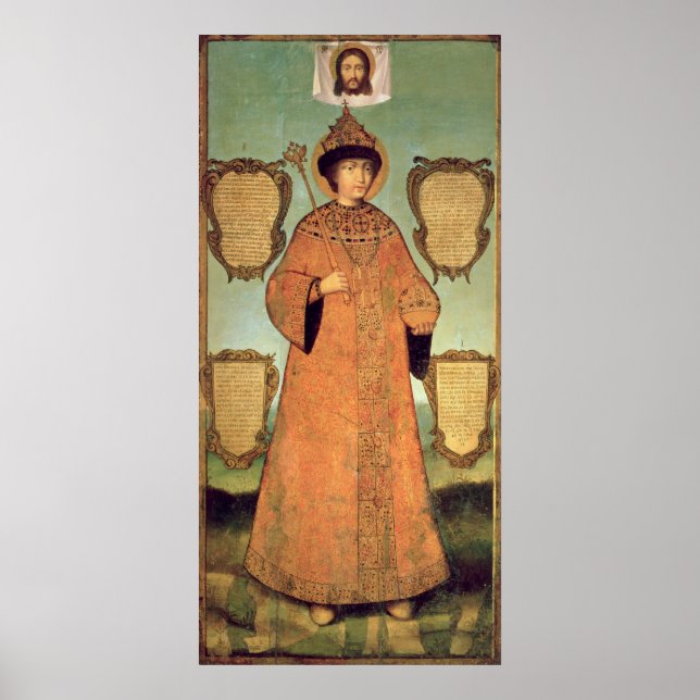 Portrait von Zar Fyodor Alexejewitsch Poster (Vorne)