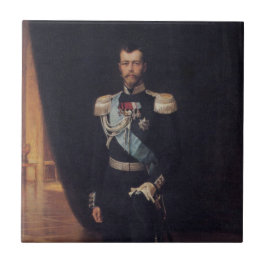 Portrait von Zar Nicholas II (von Albert Edelfelt) Fliese