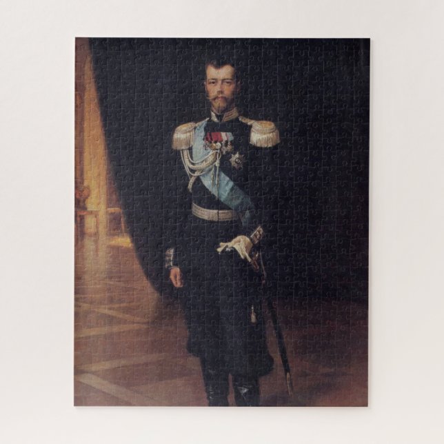 Portrait von Zar Nicholas II (von Albert Edelfelt) Puzzle (Vertikal)