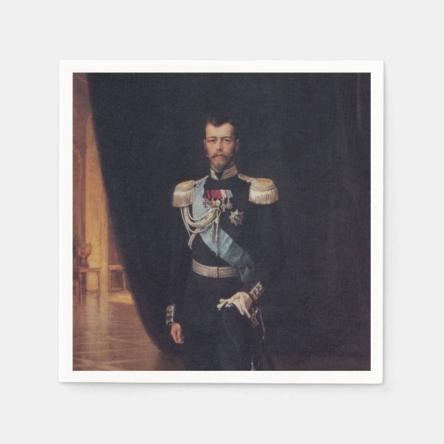 Portrait von Zar Nicholas II (von Albert Edelfelt) Serviette (Vorderseite)