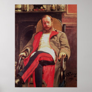 Portrait von Zesar Kjui , 1890 Poster