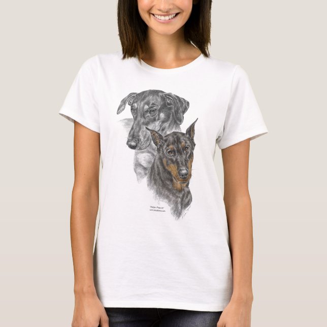 Portrait von zwei Dobermans T-Shirt (Vorderseite)