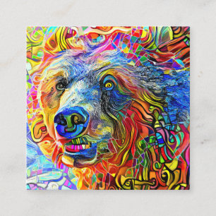 Portrait-Vorlage für künstlerisch gezüchteten Brau Quadratische Visitenkarte