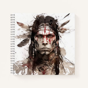 Portrait Warrior-Malerei eines Amerikanischen Urei Notizbuch