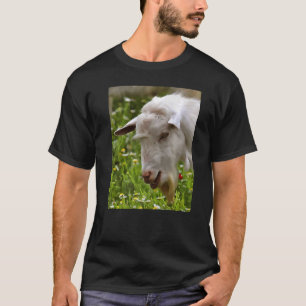 Portrait "White Goat Grazing Artistic Pet" T-Shirt