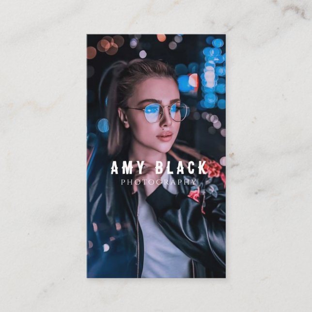 Portrait Woman Girl Fotografy Business Card Visitenkarte (Vorderseite)