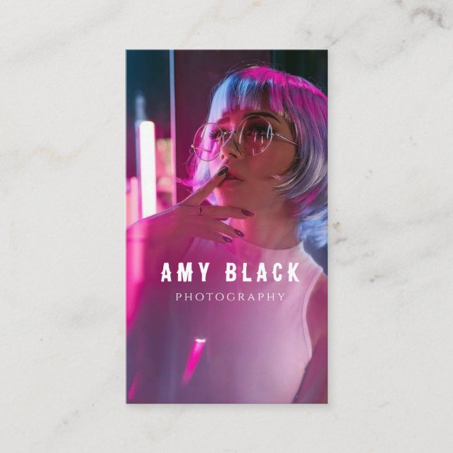 Portrait Woman Girl Fotografy Business Card Visitenkarte (Vorderseite)