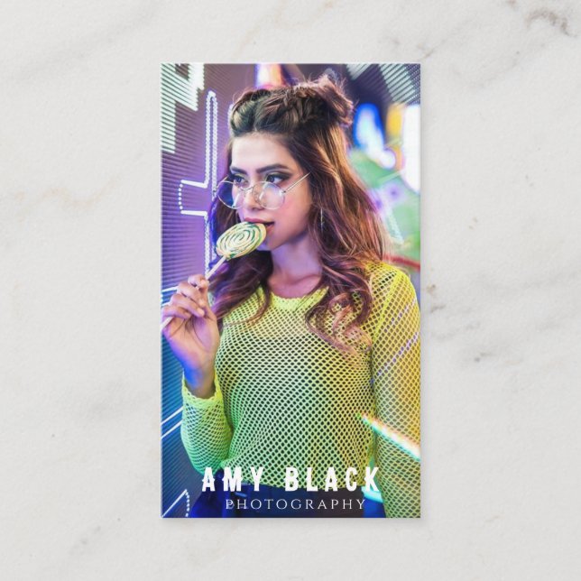 Portrait Woman Girl Fotografy Business Card Visitenkarte (Vorderseite)