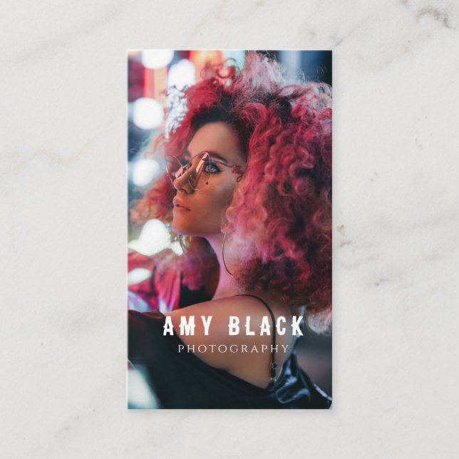 Portrait Woman Girl Fotografy Business Card Visitenkarte (Vorderseite)