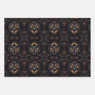 Portrait Wrapping Paper Sheets von Wild Black Pant Geschenkpapier Set