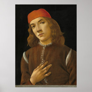 Portrait Youth - Sandro Botticelli Kunstgewerbe Poster