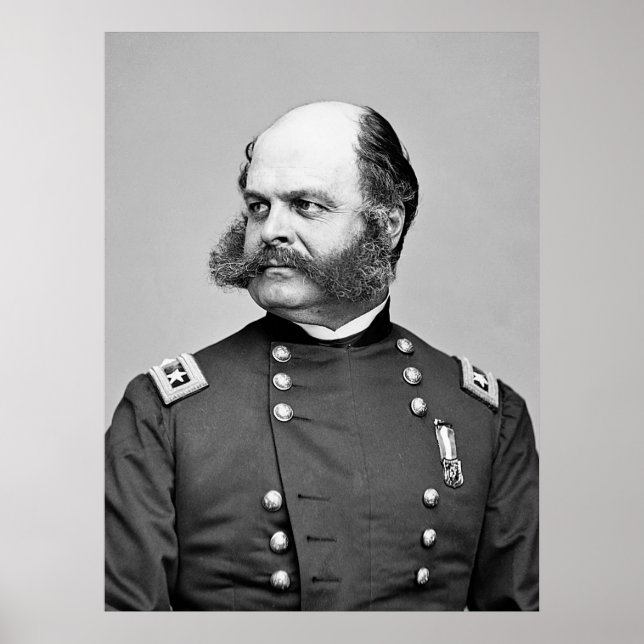 Portrait Ziviler Kriegsherr Ambrose E. Burnside Poster (Vorne)