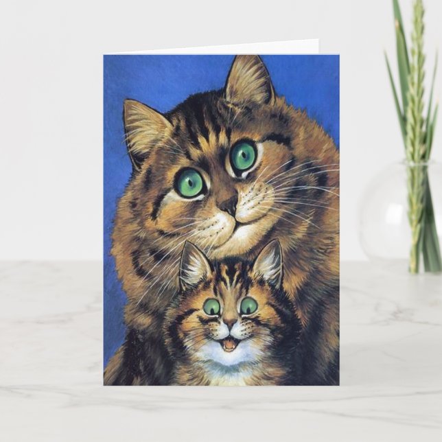 Portraitkarte für Vintage Katzen Karte (Vorderseite)