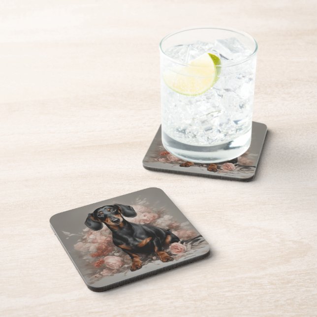 Portraits der Blume Hunde 2 Getränkeuntersetzer (Rechte Seite)