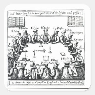 Portraits der Jesuiten und Priester Quadratischer Aufkleber