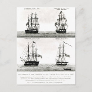 Portraits der Schiffe auf der Polar Expedition Postkarte