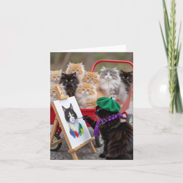 Portraits für Schwarze Kitty Dankeskarte (Vorderseite)