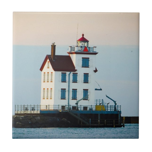 Portrait's Lake Erie Lighthouse Fliese (Vorderseite)