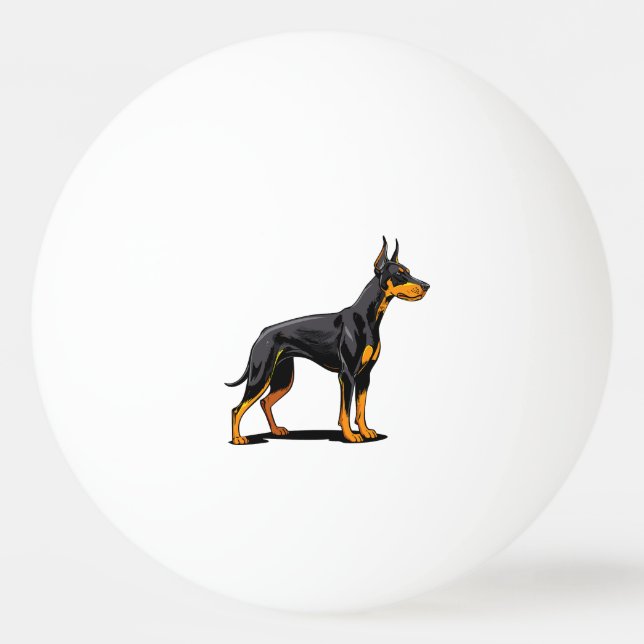 Portraits of a head Doberman dog front view Tischtennisball (Vorderseite)