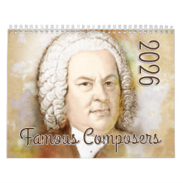 Portraits of Composers in Watercolor Style, 2026 Kalender
