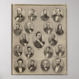 Portraits von John S Bender, Ancil B Ball Poster