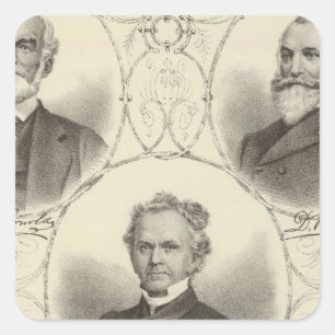 Portraits von Männern an der Küste von New Jersey Quadratischer Aufkleber