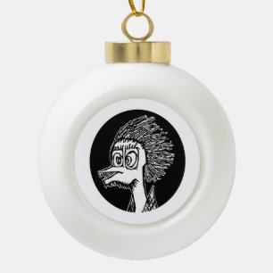 Portraitskizze für Enten zeichnend Keramik Kugel-Ornament