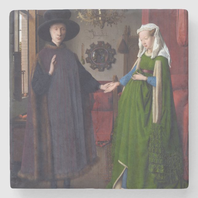 Porträt 1434 JAN.S VAN EYCK- Arnolfini Steinuntersetzer (Vorderseite)