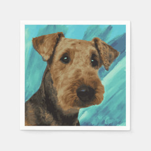 Porträt Airedales Terrier Serviette