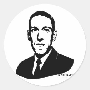 Porträt-Aufkleber HPs Lovecraft Runder Aufkleber