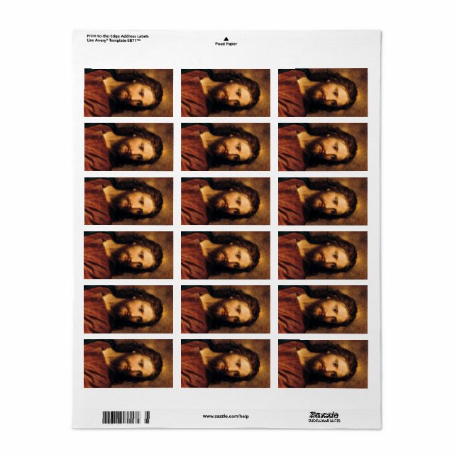 Porträt Christi von Heinrich Hofmann Adressaufkleber (Vorne)