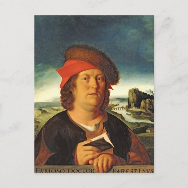 Porträt, das als Paracelsus angesehen wird Postkarte (Vorderseite)
