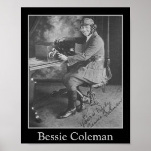 Porträt der afroamerikanischen Pilotin Bessie Cole Poster