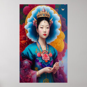 Porträt der asiatischen Prinzessin Poster
