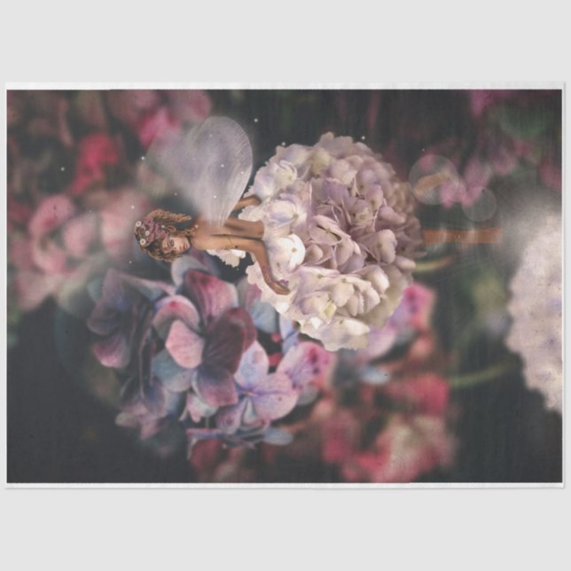 Porträt der braunen Feen-Fantasie-Hydrangea-Coutur Seidenpapier (Vorderseite)