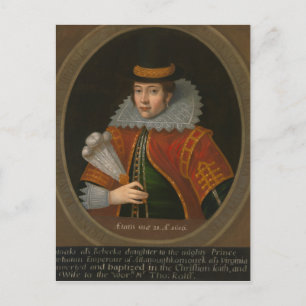 Porträt der echten Pokahontas in Europa Postkarte