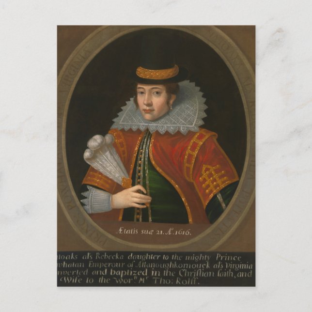 Porträt der echten Pokahontas in Europa Postkarte (Vorderseite)