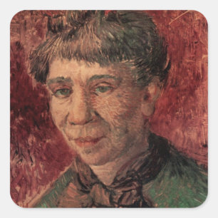 Porträt der Frau Madame Tanguy, Vincent van Gogh Quadratischer Aufkleber