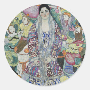 Porträt der Friederike Maria Beer von Gustav Klimt Runder Aufkleber