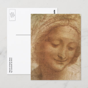Porträt der heiligen Anna von Leonardo da Vinci Postkarte