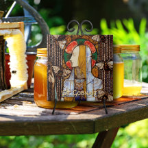 Porträt der hl. Gobnait, Patronin der Bienen,
