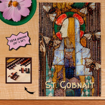 Porträt der hl. Gobnait, Patronin der Bienen,